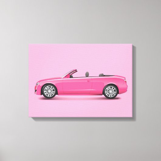Heet Roze Auto Canvas Afdruk (Voorkant)