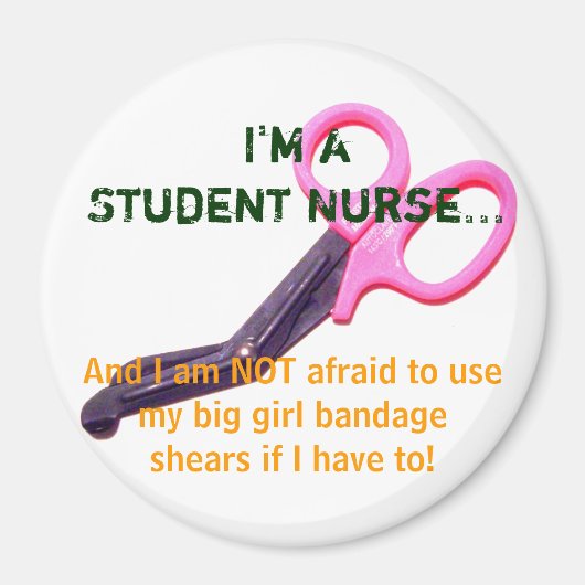 Heet roze bandage scharen verpleegkundige magneet (Voorkant)