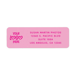 Heet roze bedrijfslogo modern minimalistisch etiket