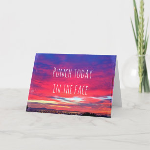 Heet Roze Blauw Kust Zonsondergang Punch Vandaag Q Kaart