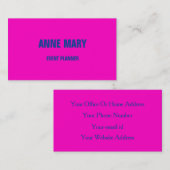 Heet Roze Blauw Modern Bold Helder Kleurrijk Trend Visitekaartje (Voorkant / Achterkant)