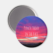 Heet roze blauw zonsondergang punch vandaag in het magneet (Voorkant / Achterkant)