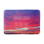 Heet-roze blauwe kustzonneschijn vandaag citaat badmat (Voorkant)