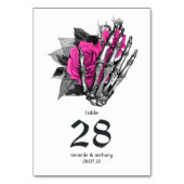 Heet Roze Bloem Gothic Trouwen Kaart (Voorkant)