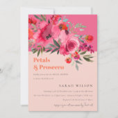 Heet roze bloemblaadjes & Prosecco Vrijgezellenfee Kaart (Voorkant)