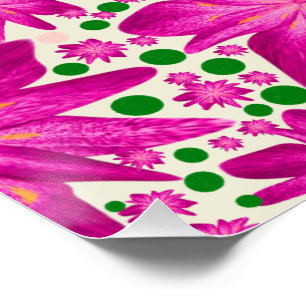 Heet Roze Bloemendessinpatroon Perfect Poster