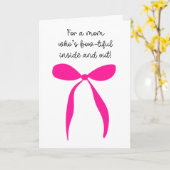 Heet Roze Bow Moederdag Kaart (Gele Bloem)