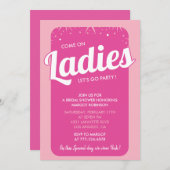 Heet roze bruids douche uitnodiging Modern (Voorkant / Achterkant)