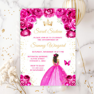 Heet Roze Bruine Haren Prinses Sweet Sixteen Kaart