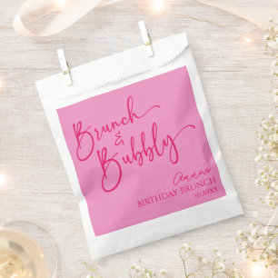 Heet Roze Brunch en Bubbly Verjaardag Brunch Party Bedankzakje