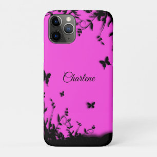 Heet Roze Butterfly Garden Persoonlijke benaming iPhone 11 Pro Hoesje