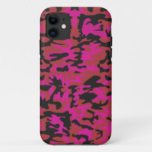 Heet roze camouflagepatroon iPhone 11 hoesje