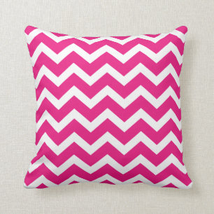 Heet Roze Chevron Streep Kussen