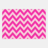 Heet Roze Chevron Zigzag Patroon Inpakpapier Vel (Voorkant 2)