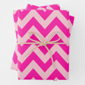 Heet Roze Chevron Zigzag Patroon Inpakpapier Vel (In situ)