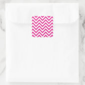 Heet Roze Chevron zigzag Patroon Vierkante Sticker (Tas)
