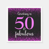 Heet roze confetti zwart custom 50 en fabulous servet (Voorkant)