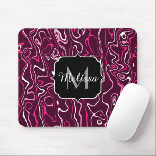 Heet roze damascus abstracte wervelingen Custom Mo Muismat