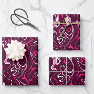 Heet roze damascus abstracte wervelingen koel patr inpakpapier vel