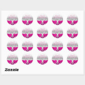 Heet Roze Damask & Pearl Bow Quinceanera Sticker (Vel)