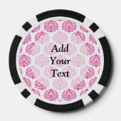 Heet roze damast pokerchips (Achterkant)