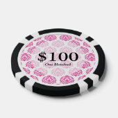 Heet roze damast pokerchips (Enkel)