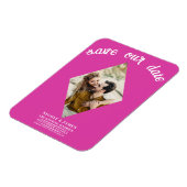 Heet Roze Diamant Foto Bruiloft Save the Date Magneet (Linkerzijde)