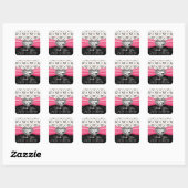 Heet Roze Diamant Rhinestone Hart Dank u Labels (Vel)