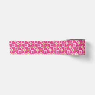 Heet roze diamanten bloem glans lint