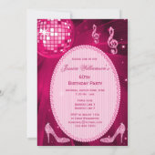 Heet Roze Disco Bal Sparkle Heels 60e Verjaardag Kaart (Achterkant)