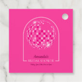 Heet Roze Disco Boogie Bruidsfeestje Bedankjes Labels (Achterkant)