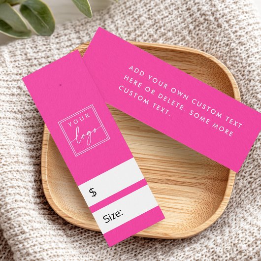 Heet roze DIY prijs hang label met aangepaste logo Mini Visitekaartjes