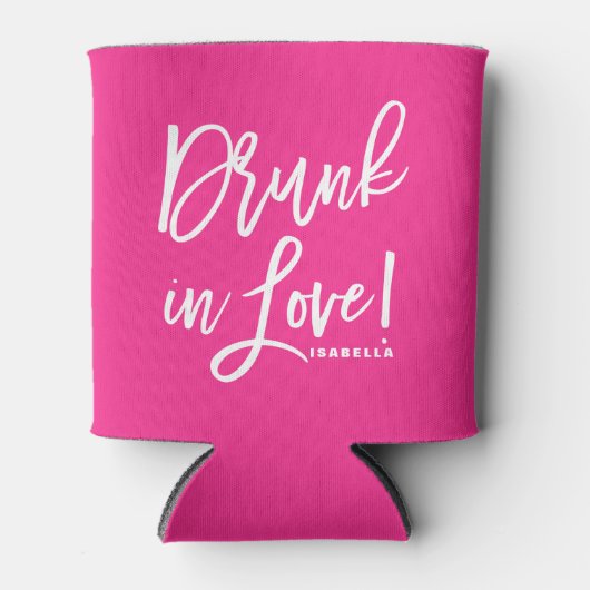 Heet Roze Drink in Liefde Hand Lettering Koelbox Blikjeskoeler (Voorkant)