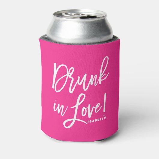 Heet Roze Drink in Liefde Hand Lettering Koelbox Blikjeskoeler (Blikje Achterkant)
