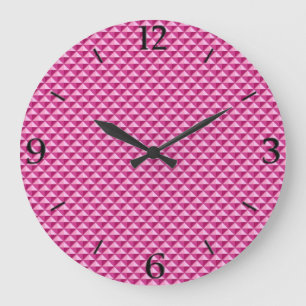 Heet roze, emaille-uitstraling, met studs versierd grote klok