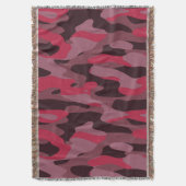 Heet roze en Bourgondië Camo Deken (Voorkant Verticaal)