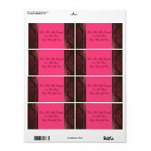 Heet Roze en Chocoladebruin Etiket (Full Sheet)