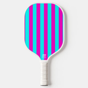 Heet roze en cyaan blauw groen turquoise strepen pickleball paddle