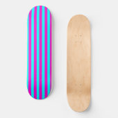 Heet roze en cyaan blauw groen turquoise strepen skateboard (Voorkant)