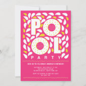 Heet Roze en Gele Pool Party Splash Birthday Kaart (Voorkant)
