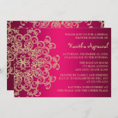 Heet Roze en Goud Indisch Geïnspireerd Vrijgezelle Kaart (Voorkant / Achterkant)