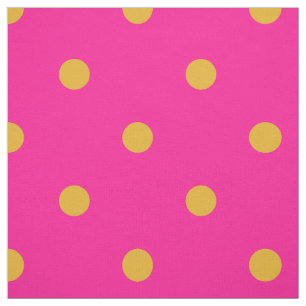 Heet Roze en goudsbloem Sinaasappel Polka Dot Stof