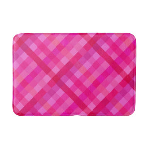 Heet roze en lavender plaid badmat