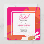 Heet roze en oranje margriet abstract bloem bruid  (Voorkant)