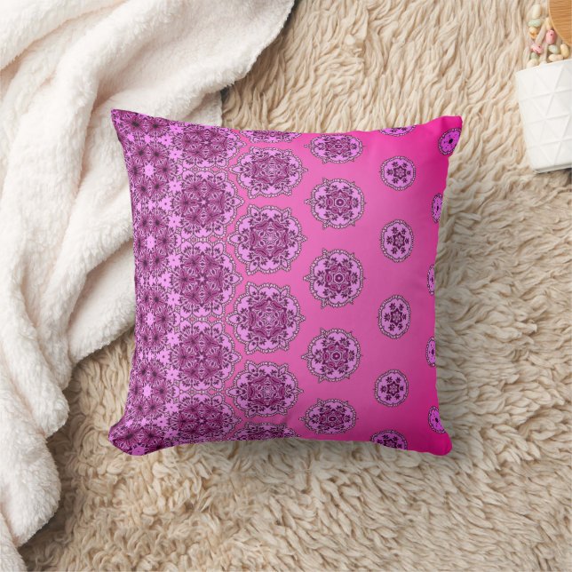 Heet roze en paarse patroon kussen (Deken)