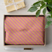 Heet Roze en Sinaasappel Diagonaal Gestreept Tissuepapier (Geschenk)
