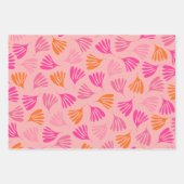Heet roze en Sinaasappel Wisp Leaves Modern Patter Inpakpapier Vel (Voorkant 2)