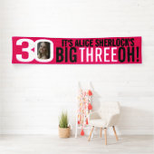 Heet roze en wit 30e verjaardag Banner (Insitu)