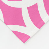 Heet Roze en Wit Abstract Lijnpatroon Fleece Deken (Hoek)