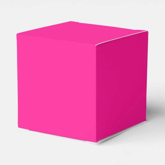 Heet Roze en Wit Curly Script Monogram Bedankdoosjes (Achterkant)